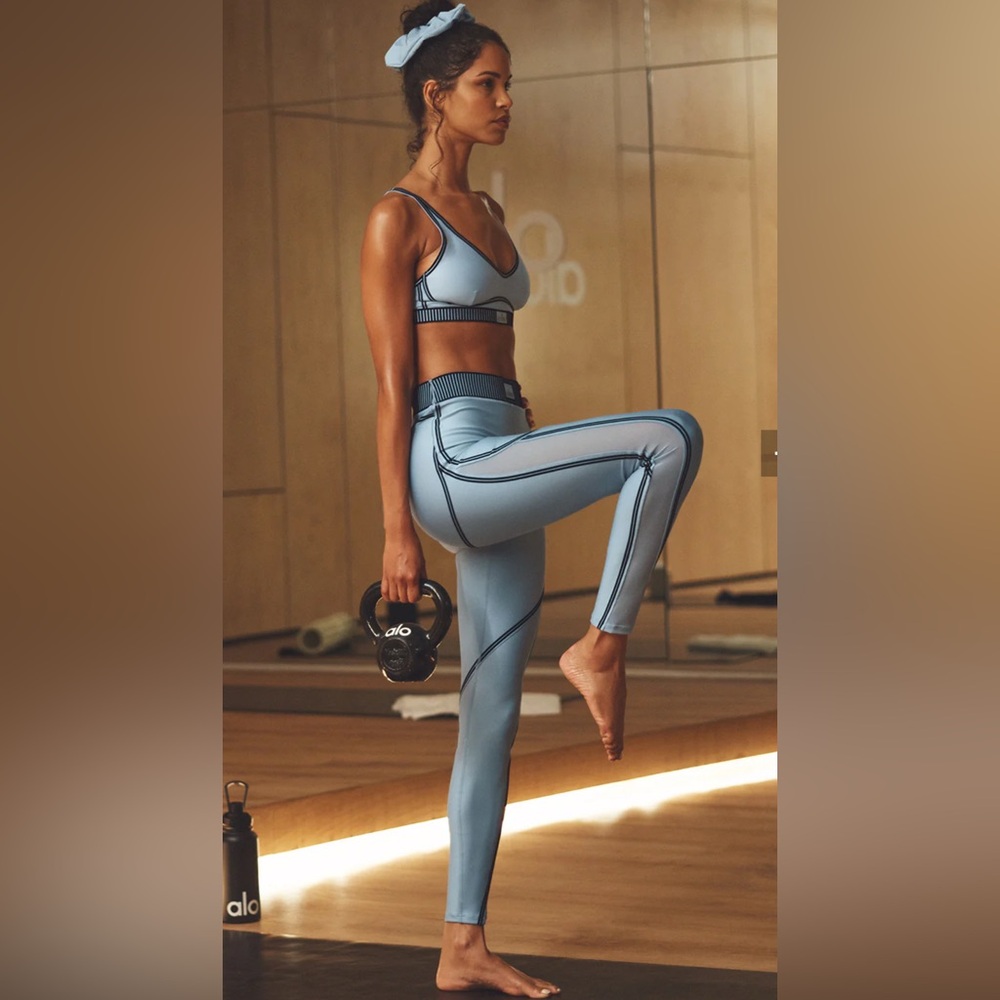 Celestial Blue Airlift Mesh Line Up High-Waist Legging